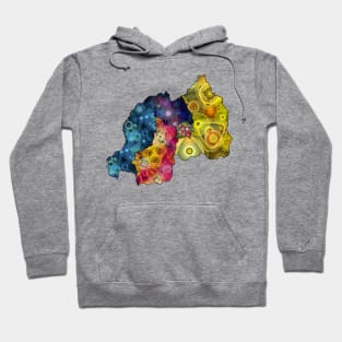 Spirograph Patterned Rwanda Provinces Map Hoodie